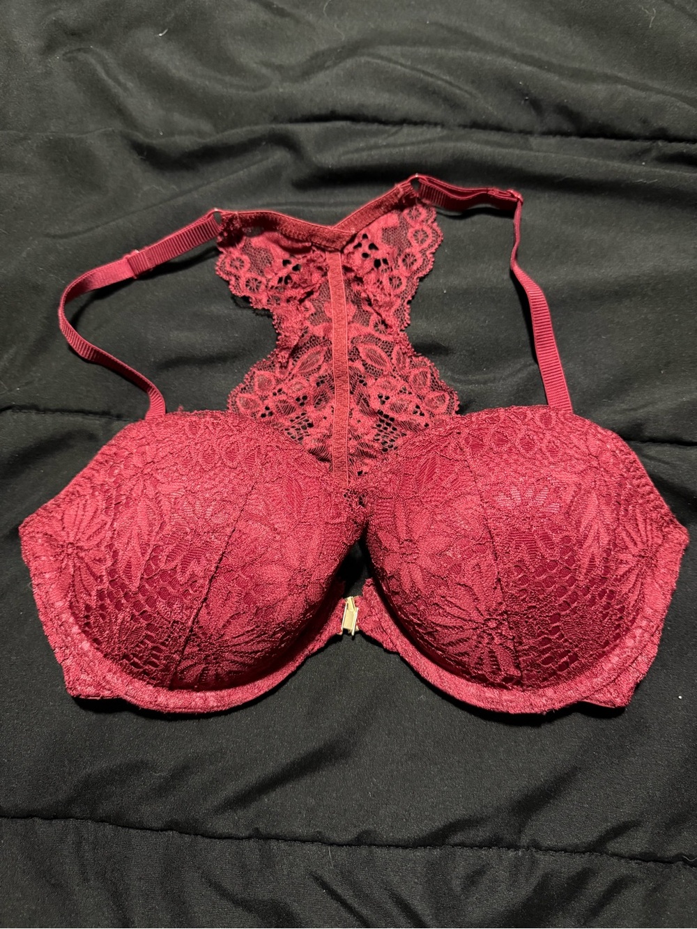 Auden Lace Racerback Push-Up Bra - Wine